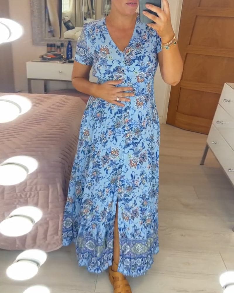 CD | Rochie maxi boemă cu flori