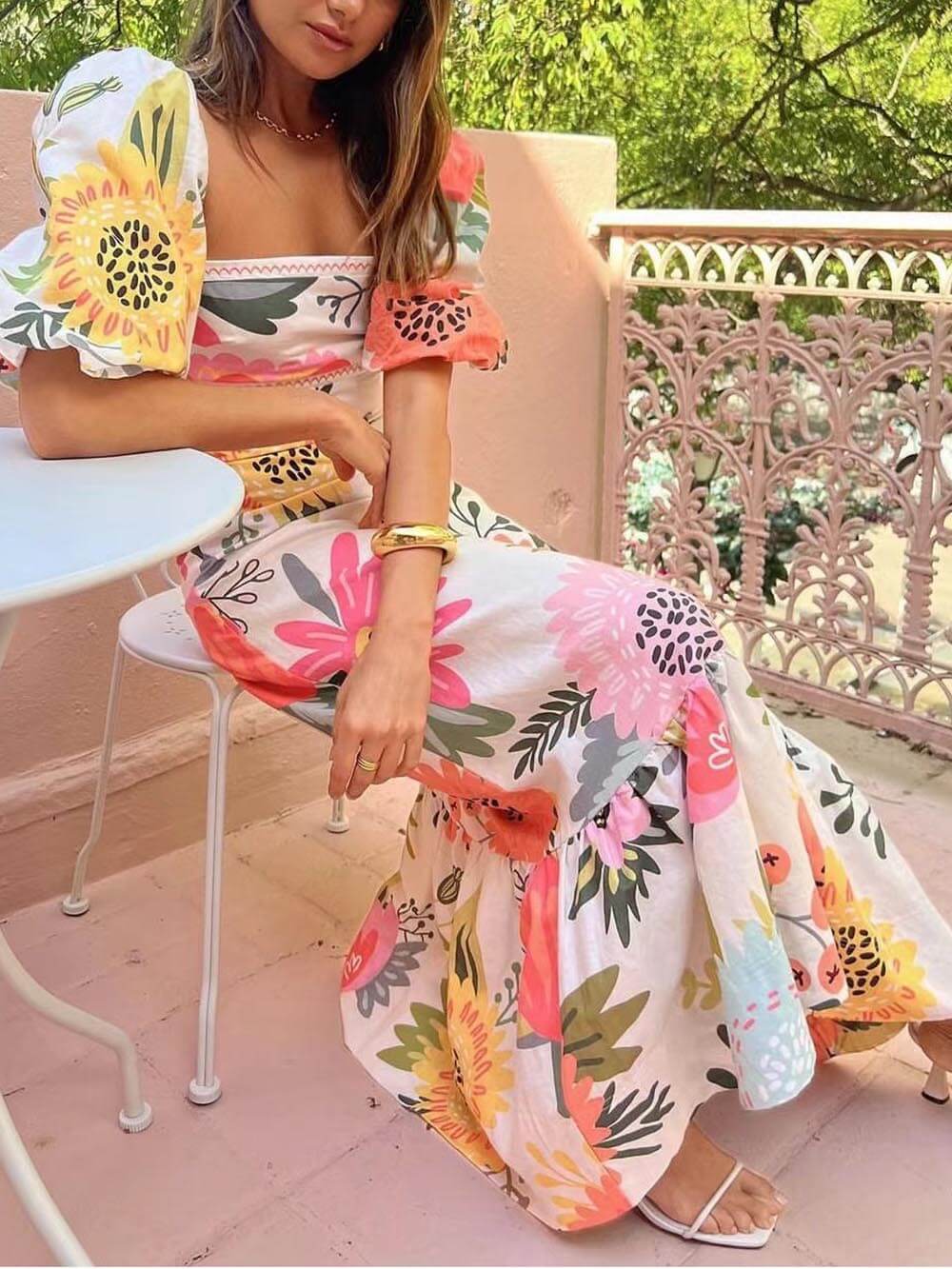 CD | Rochie maxi cu imprimeu floral