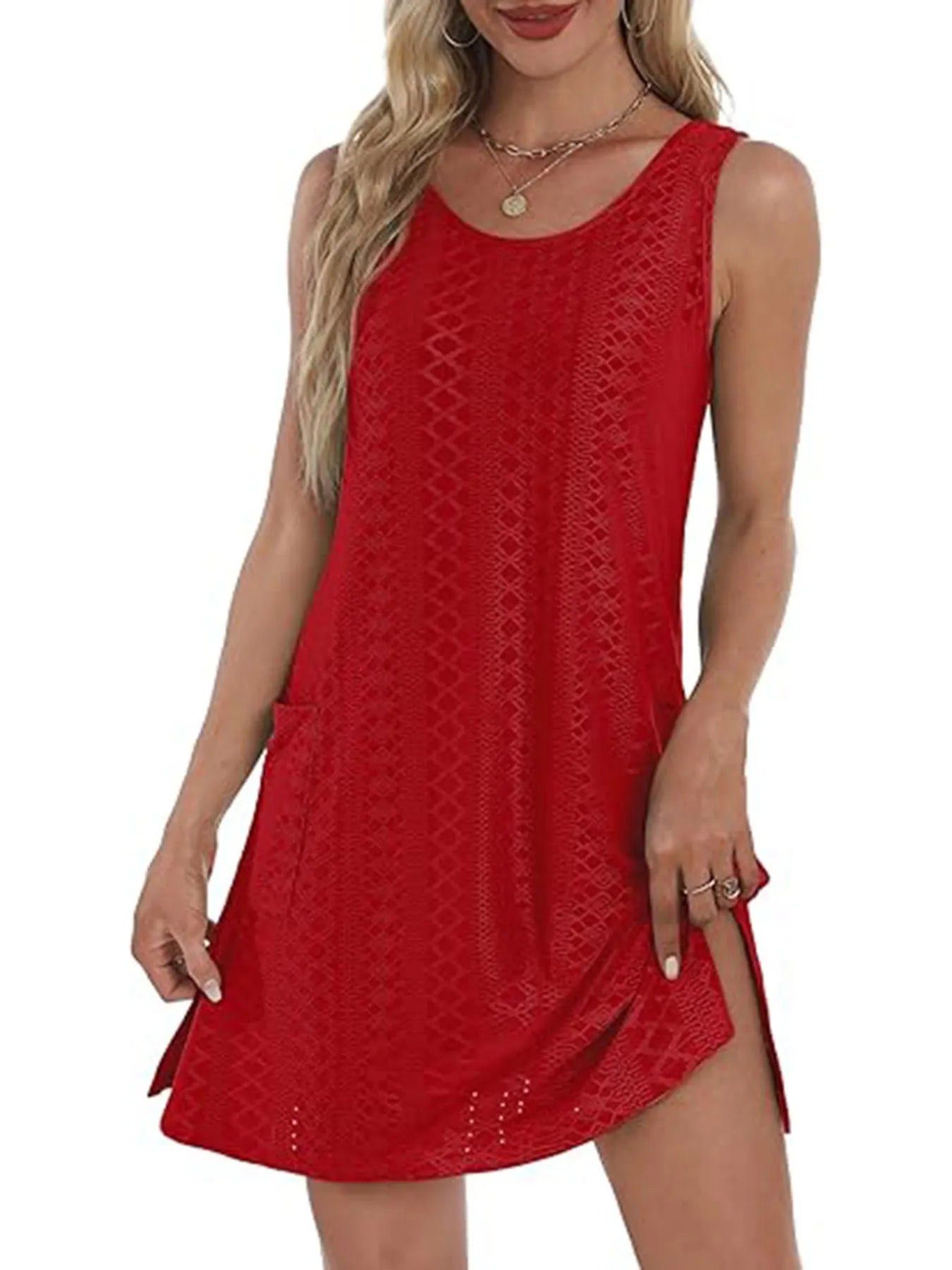 CD | Fantă laterală Rochie mini tank fără mâneci