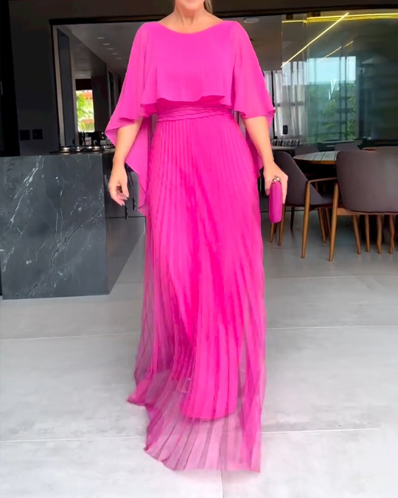 CD | Rochie maxi roz cu mai multe straturi