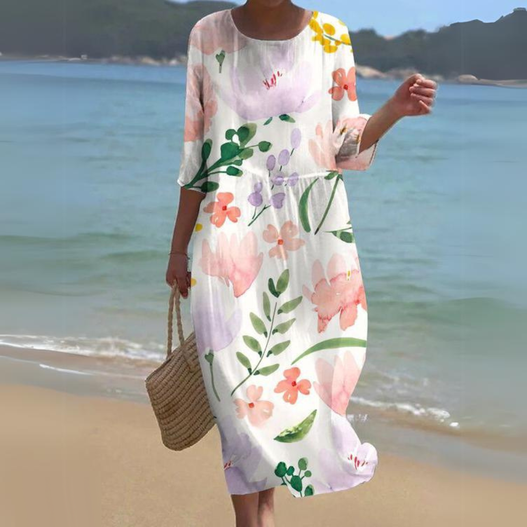 CD | Rochie midi elegantă pentru femei - fluidă, ușoară, stil pe tot parcursul anului pentru șic fără efort