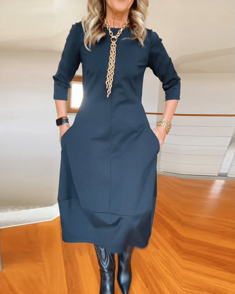 CD | Rochie midi elegantă pentru femei cu pliuri subtile