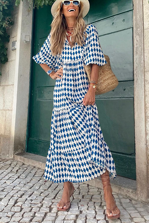 CD | Rochie midi cu mâneci bufante