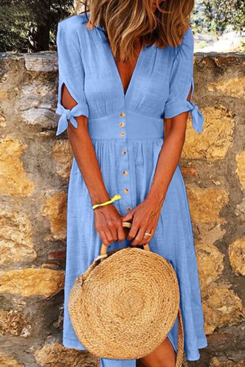 CD | Rochie midi cu nasturi din bumbac