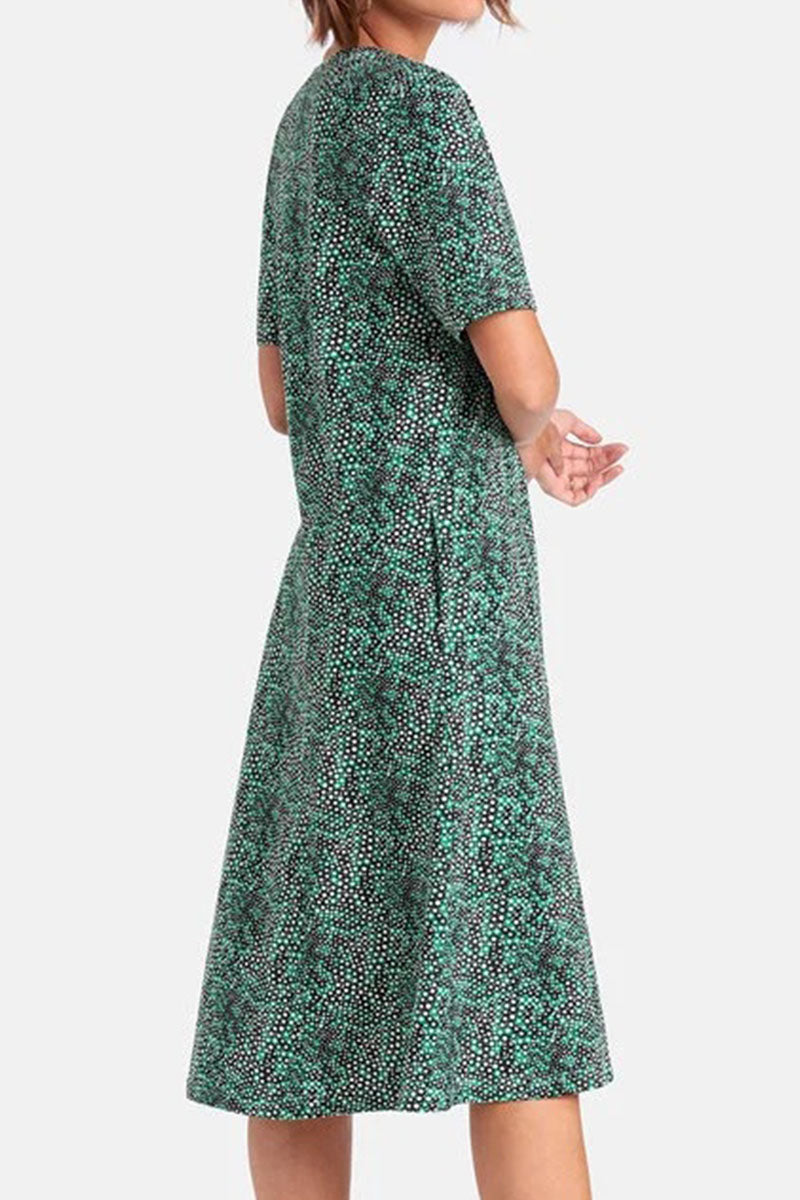 CD | Fashion Street Print Patchwork O Neck A Line Rochii