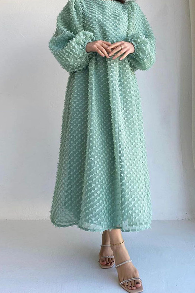 CD | Elegant solid Patchwork O gât A linie rochii
