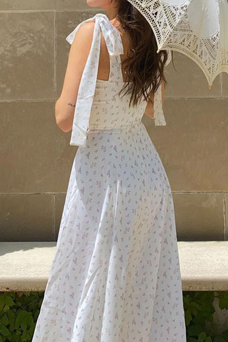 CD | Rochie midi înnodată cu model floral