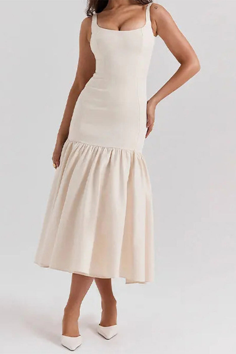 CD | Rochie midi cu volane eleganță