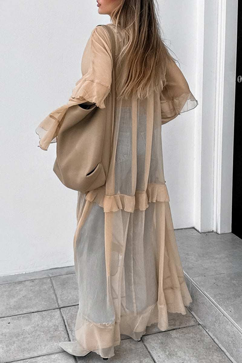CD | Sexy See-Through Ruffle V gât A Line Rochii