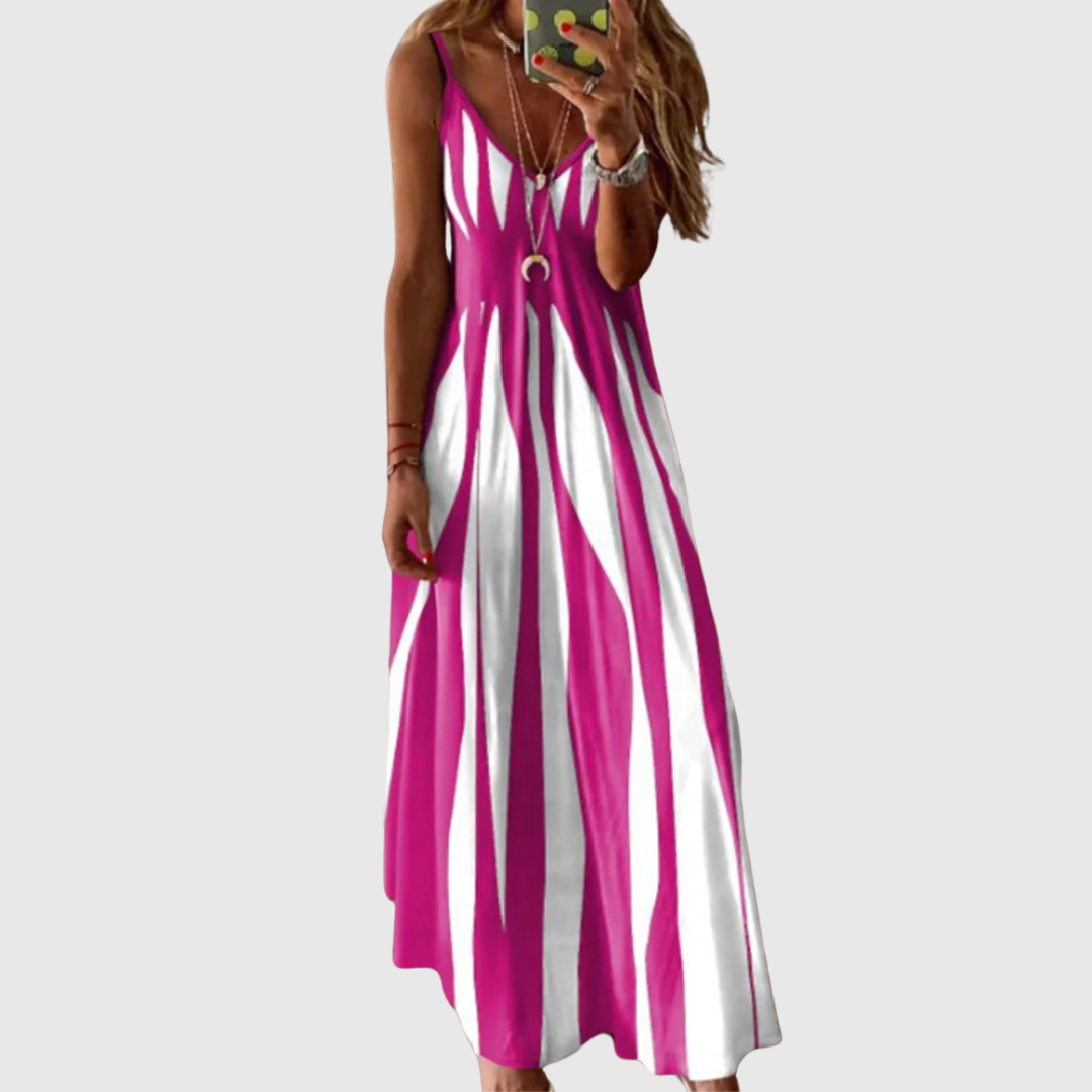 CD | Chic Rochie maxi cu dungi fără mâneci