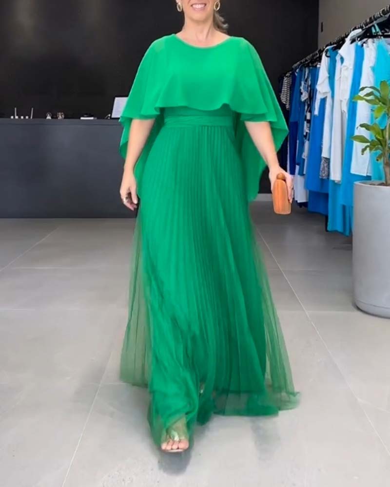 CD | Rochie lungă cu decolteu rotund și A-line
