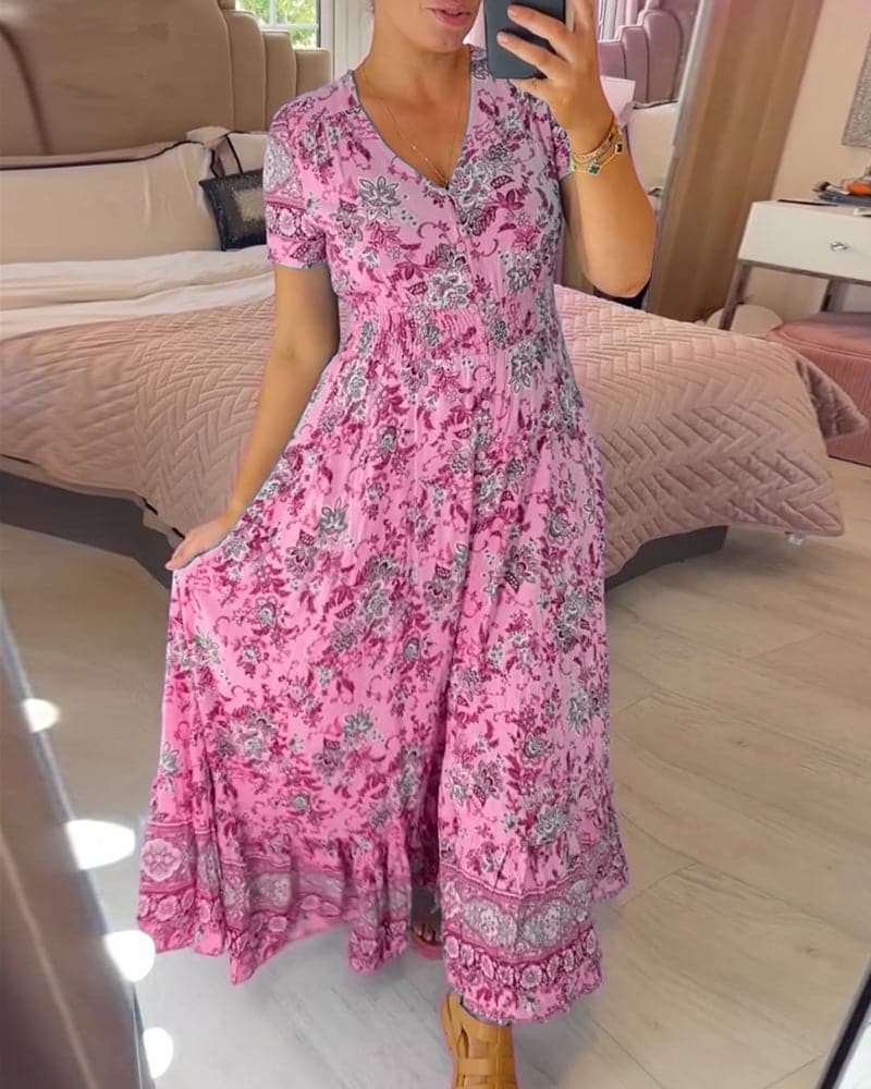 CD | Rochie maxi boemă cu flori