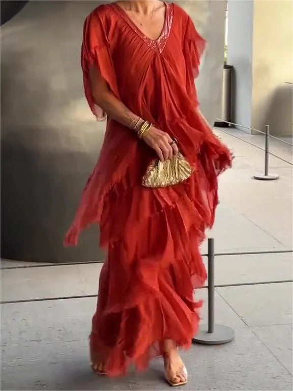 CD | Rochie maxi elegantă cu decolteu plonjant