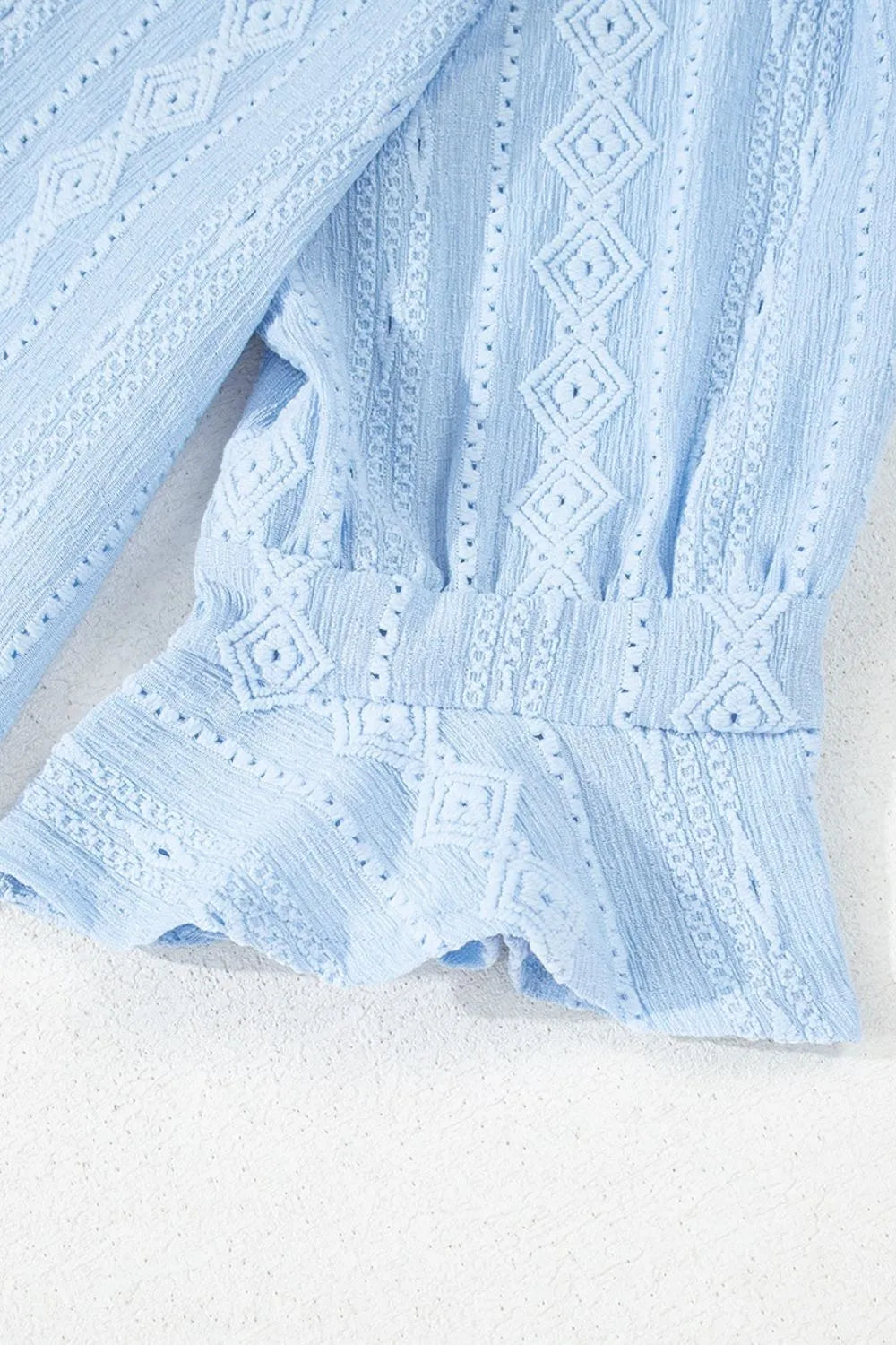 CD | Jacquard textură Mini rochie evazată cu mâneci scurte și decolteu crestat