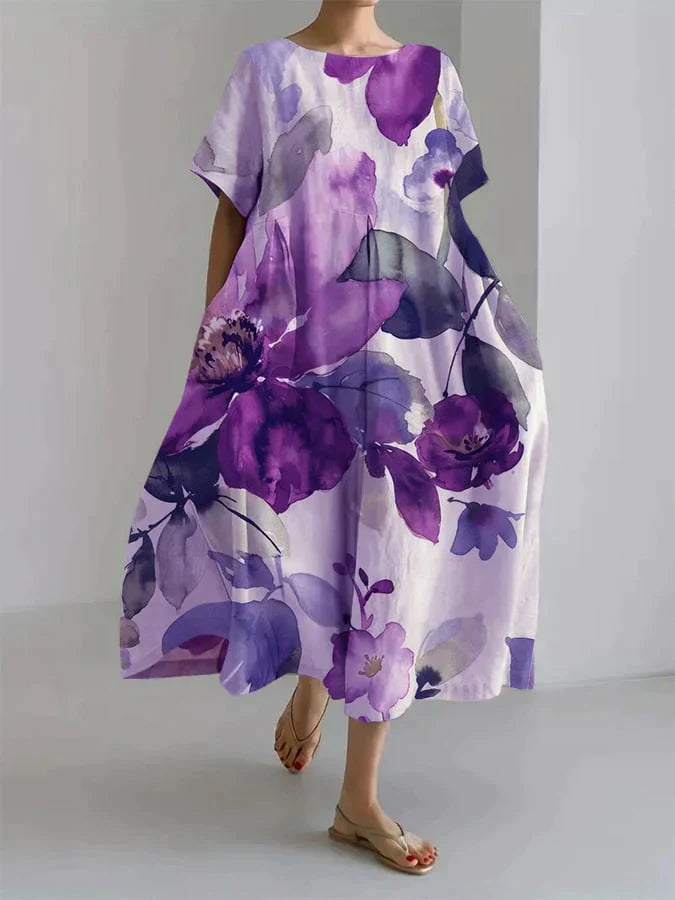 CD | Rochie midi fluidă cu model floral