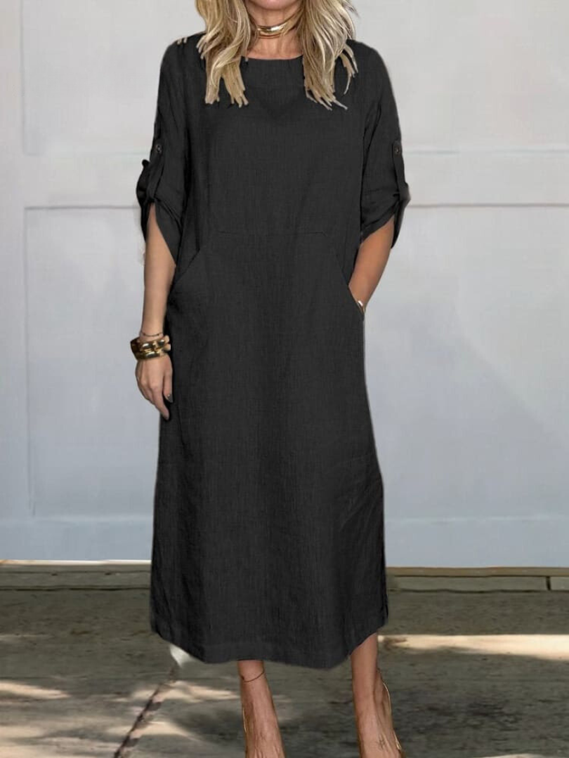 CD | Rochie midi cu buzunar elegant