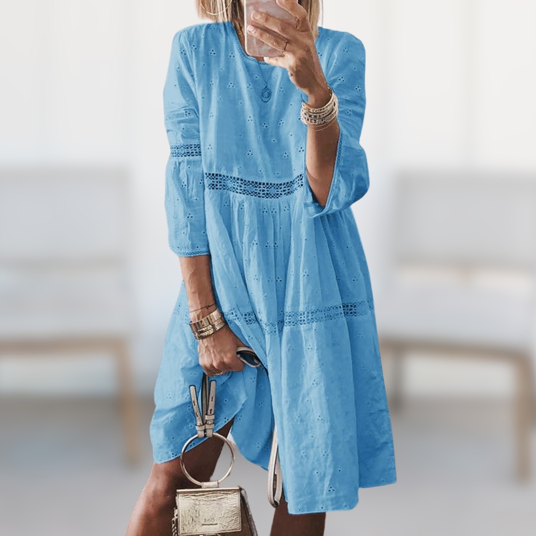CD | Rochie midi cu mânecă lungă | Rochie midi albă | Rochii midi pentru femei