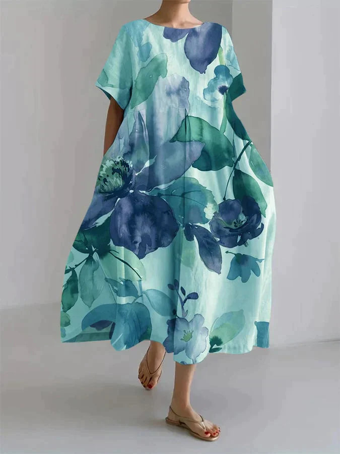 CD | Rochie midi fluidă cu model floral