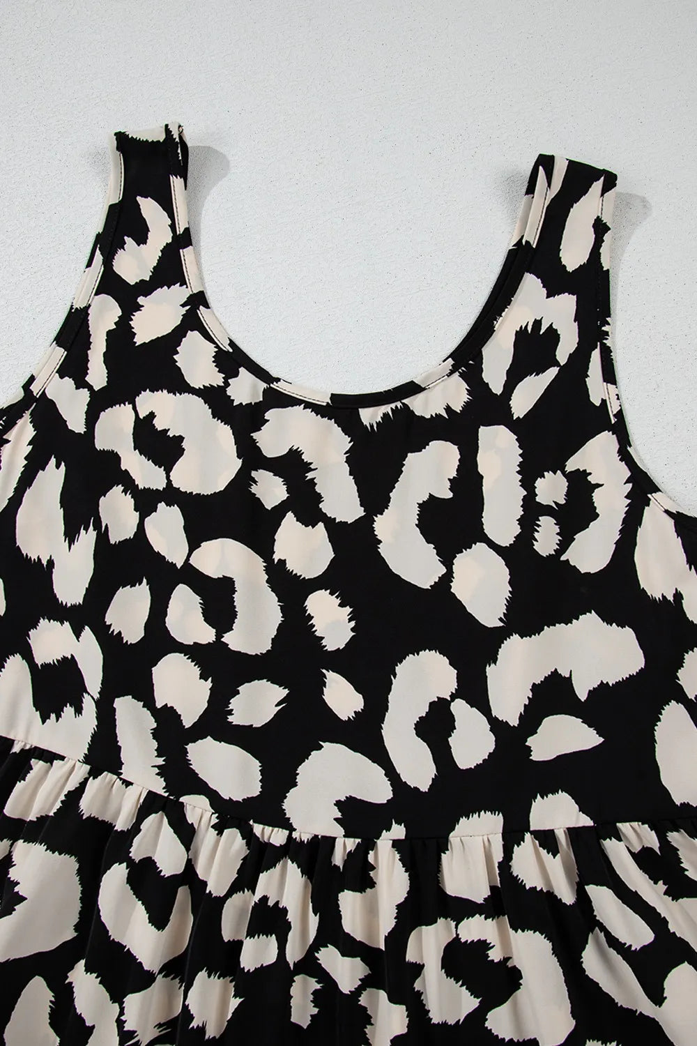 CD | Rochie mini de vară fără mâneci cu imprimeu leopard