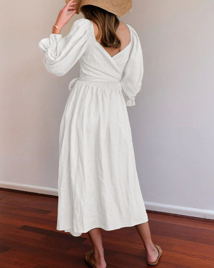 CD | Rochie maxi cu mânecă bufantă reversibilă elegantă