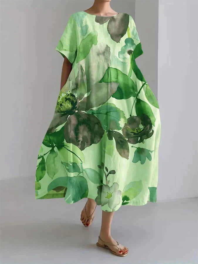 CD | Rochie midi fluidă cu model floral