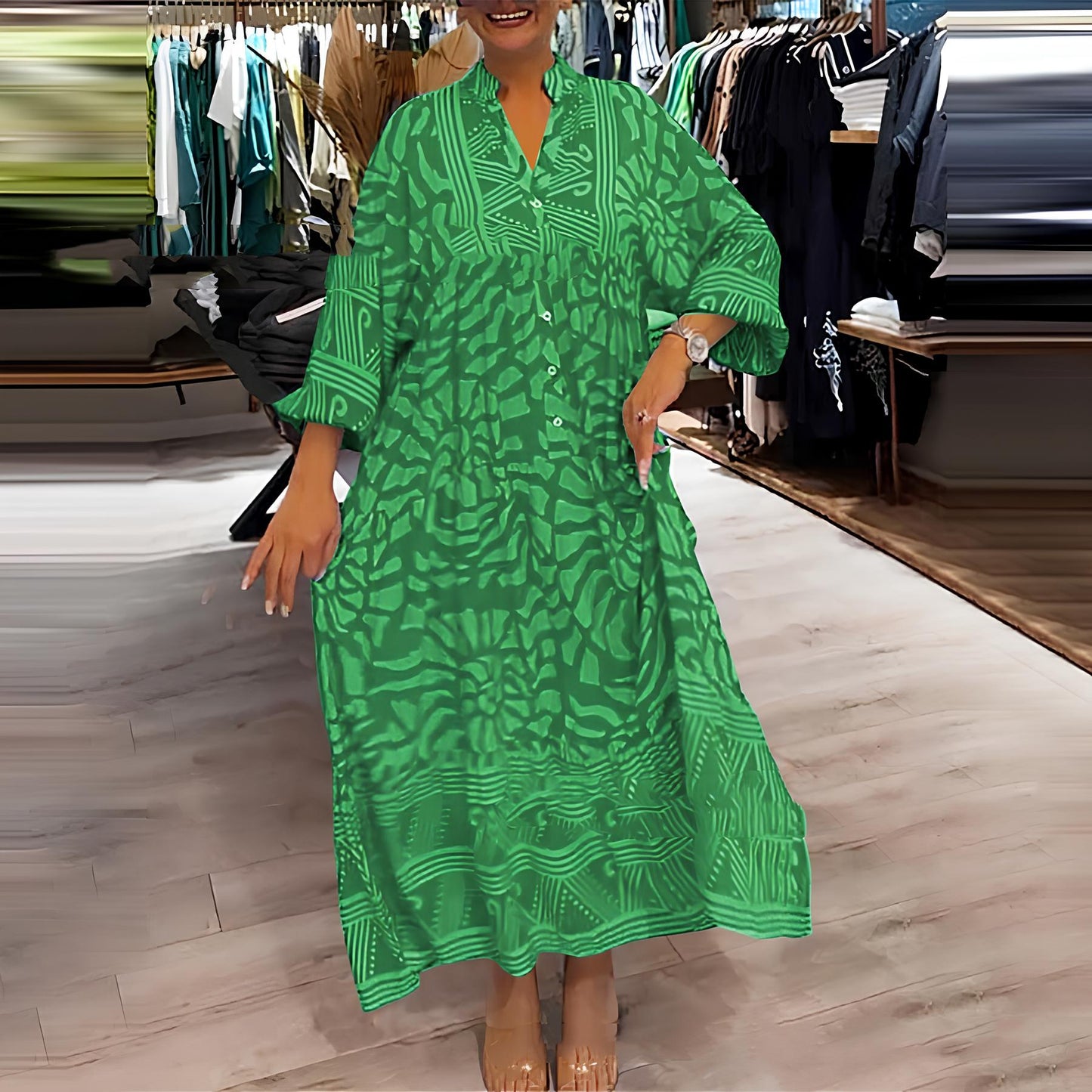CD | Rochie maxi colorată și aerisită