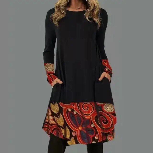 CD | Rochie boho elegantă cu mâneci lungi