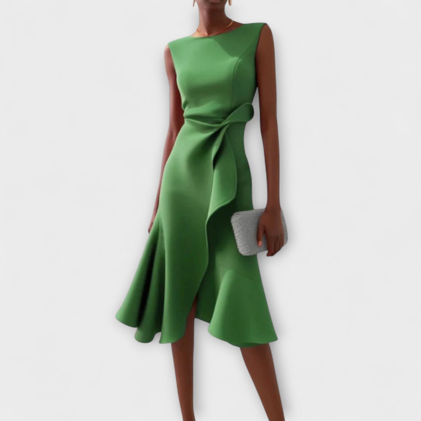CD | Juliette™ - Rochie midi elegantă drapată asimetrică