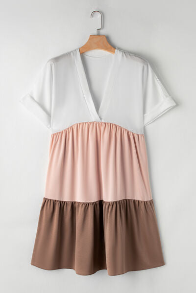 CD | Mini rochie cu mânecă scurtă Colour Block