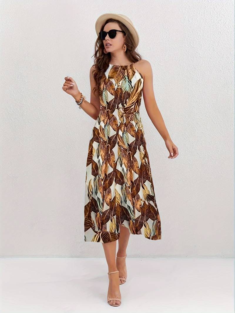 CD | Rochie midi fără mâneci cu tăietură