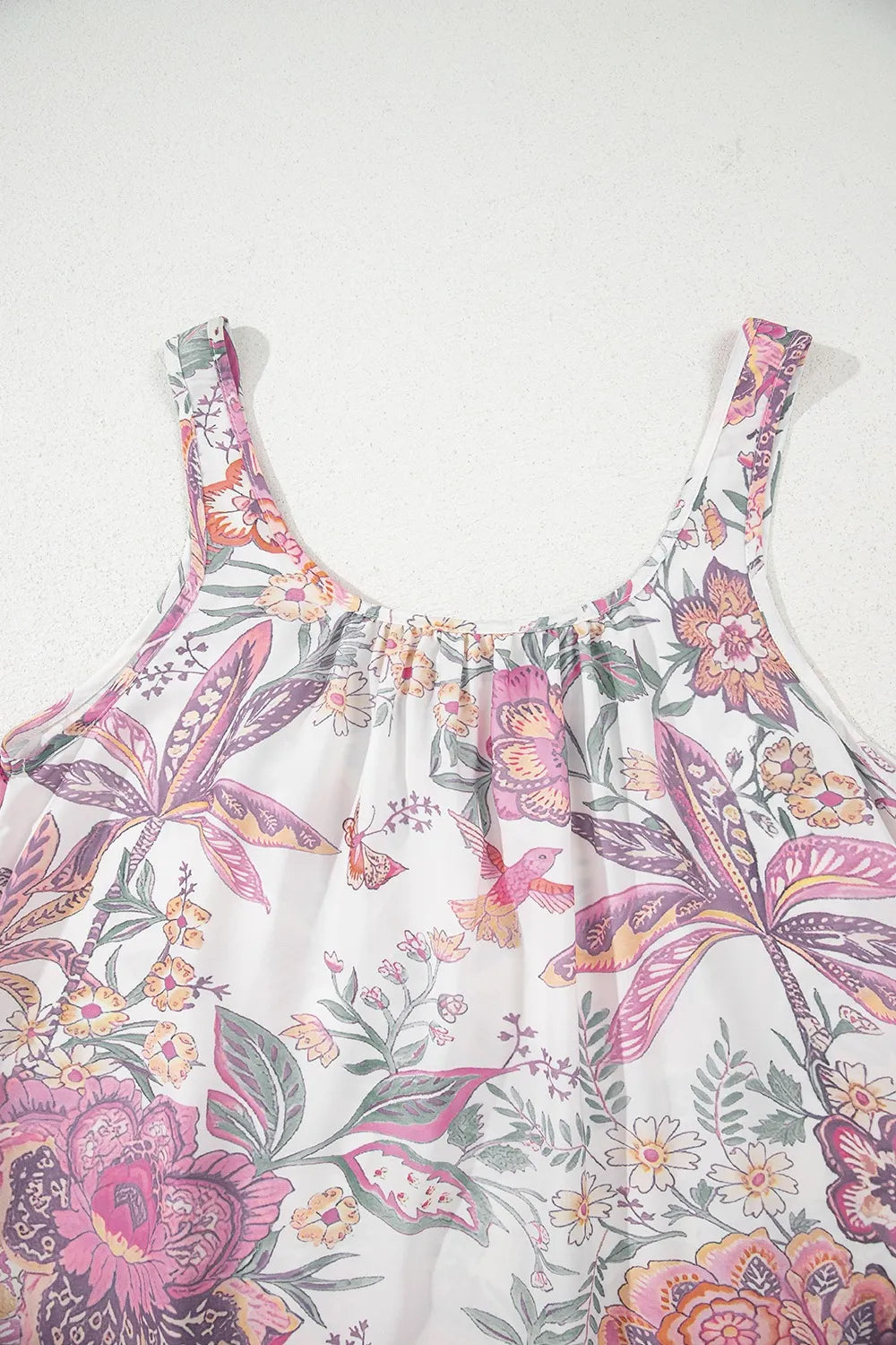 CD | Multicolor Floral Tie Neck Rochie mini fără mâneci