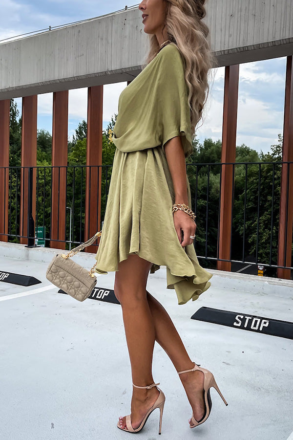 CD | Rochie mini din satin cu mâneci batwing