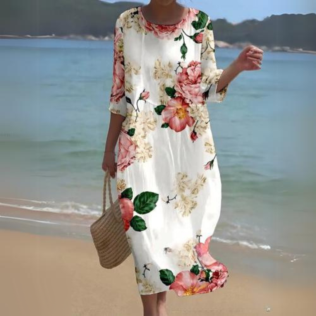 CD | Rochie midi elegantă pentru femei - fluidă, ușoară, stil pe tot parcursul anului pentru șic fără efort