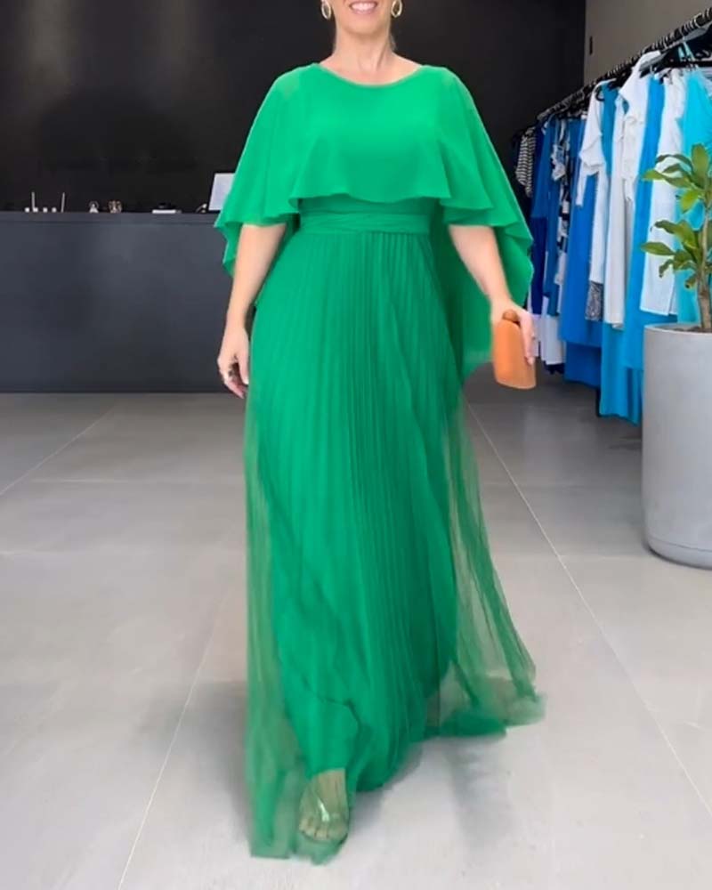 CD | Rochie lungă cu decolteu rotund și A-line