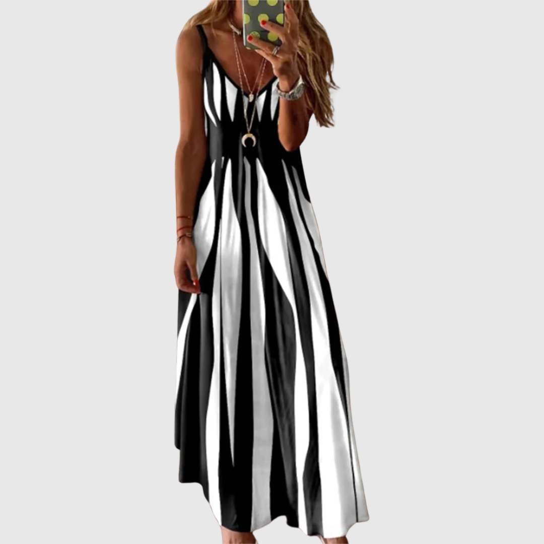 CD | Chic Rochie maxi cu dungi fără mâneci