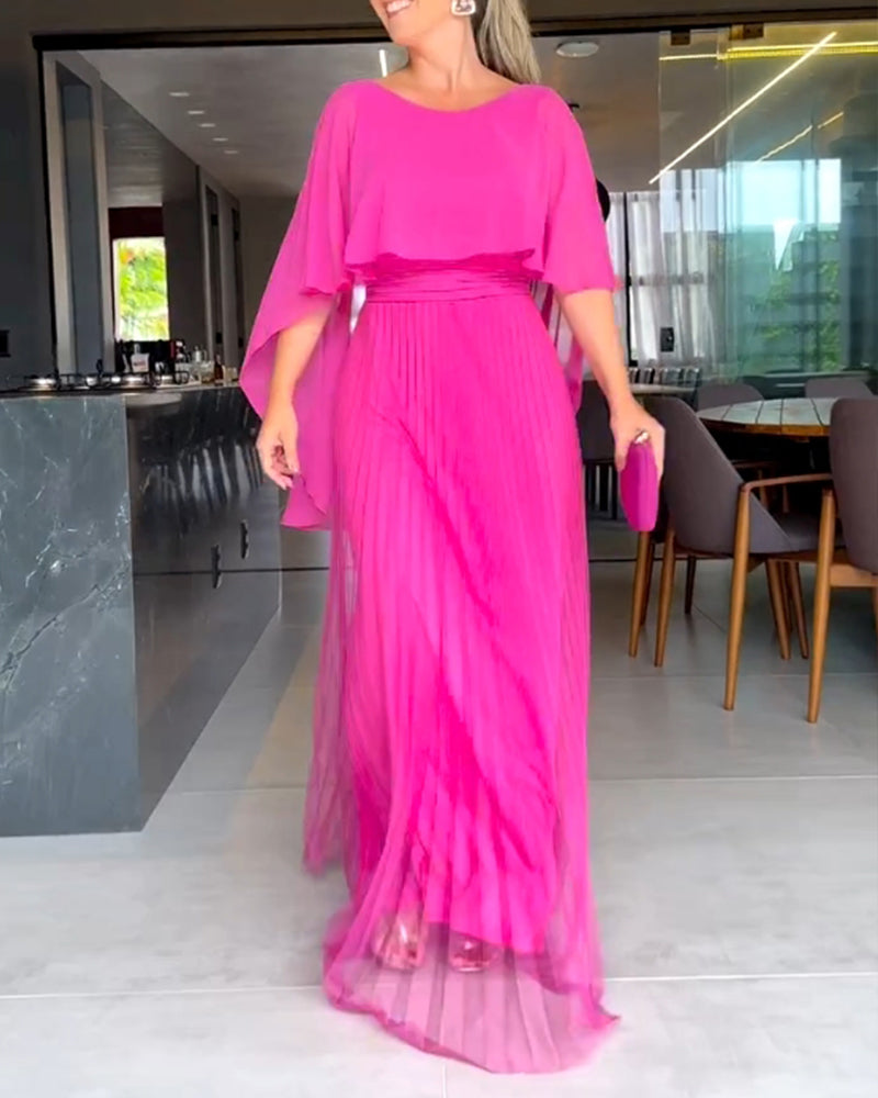 CD | Rochie maxi roz cu mai multe straturi
