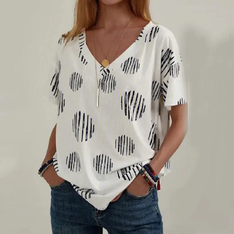 CD | Tricou cu mânecă scurtă cu decolteu în V