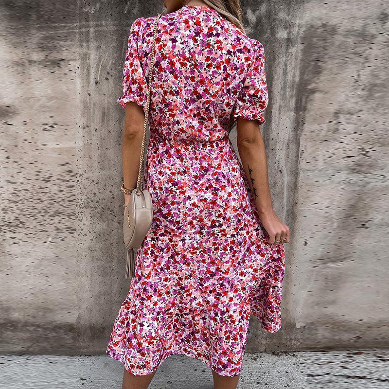 CD | Rochie midi de vară pentru femei - rochie ușoară, fluidă, fără mâneci