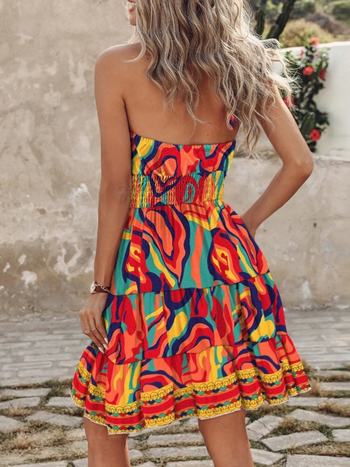 CD | Rochie mini cu decolteu și imprimeu Paisley