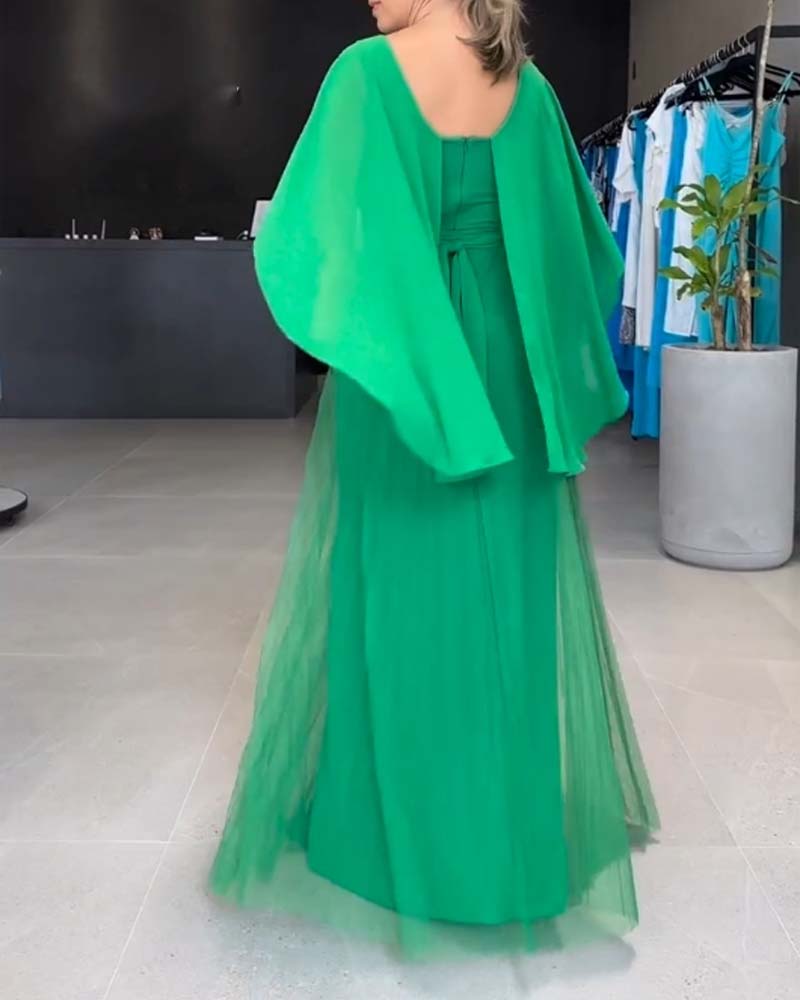 CD | Rochie maxi roz cu mai multe straturi