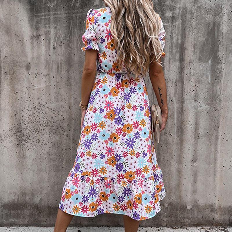 CD | Rochie midi de vară pentru femei - rochie ușoară, fluidă, fără mâneci
