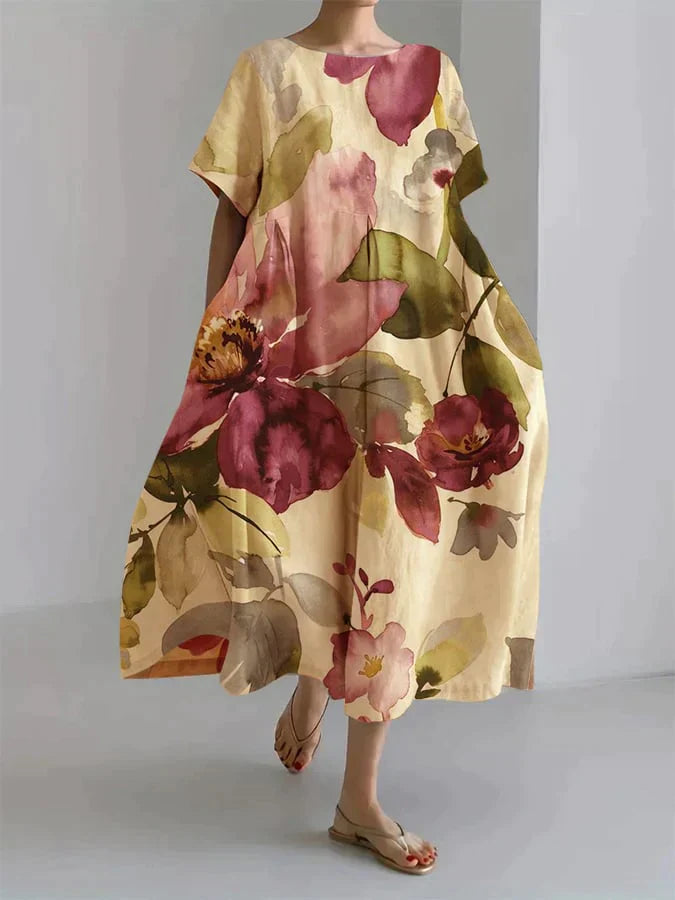 CD | Rochie midi fluidă cu model floral