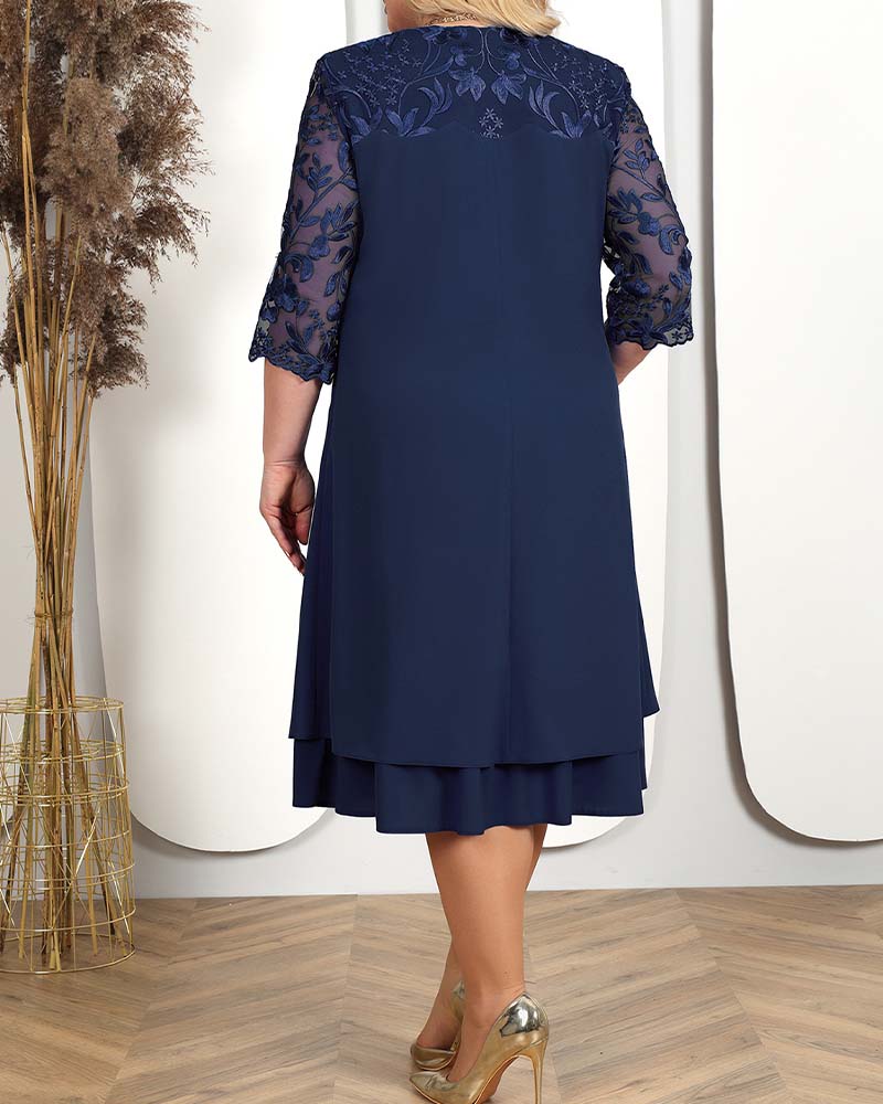 CD | Rochie casual lejeră din șifon brodat