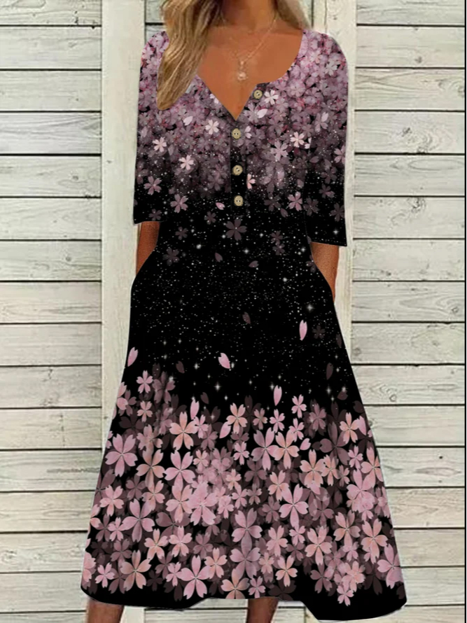CD | Rochie midi de vacanță cu flori WJ66