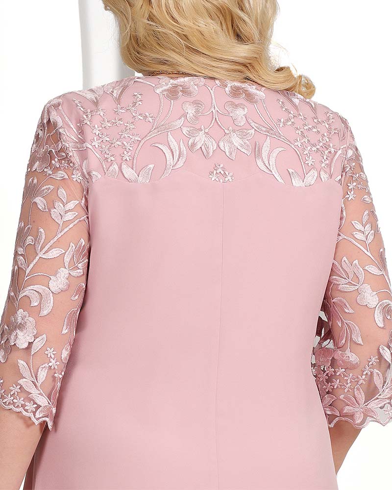 CD | Rochie casual lejeră din șifon brodat
