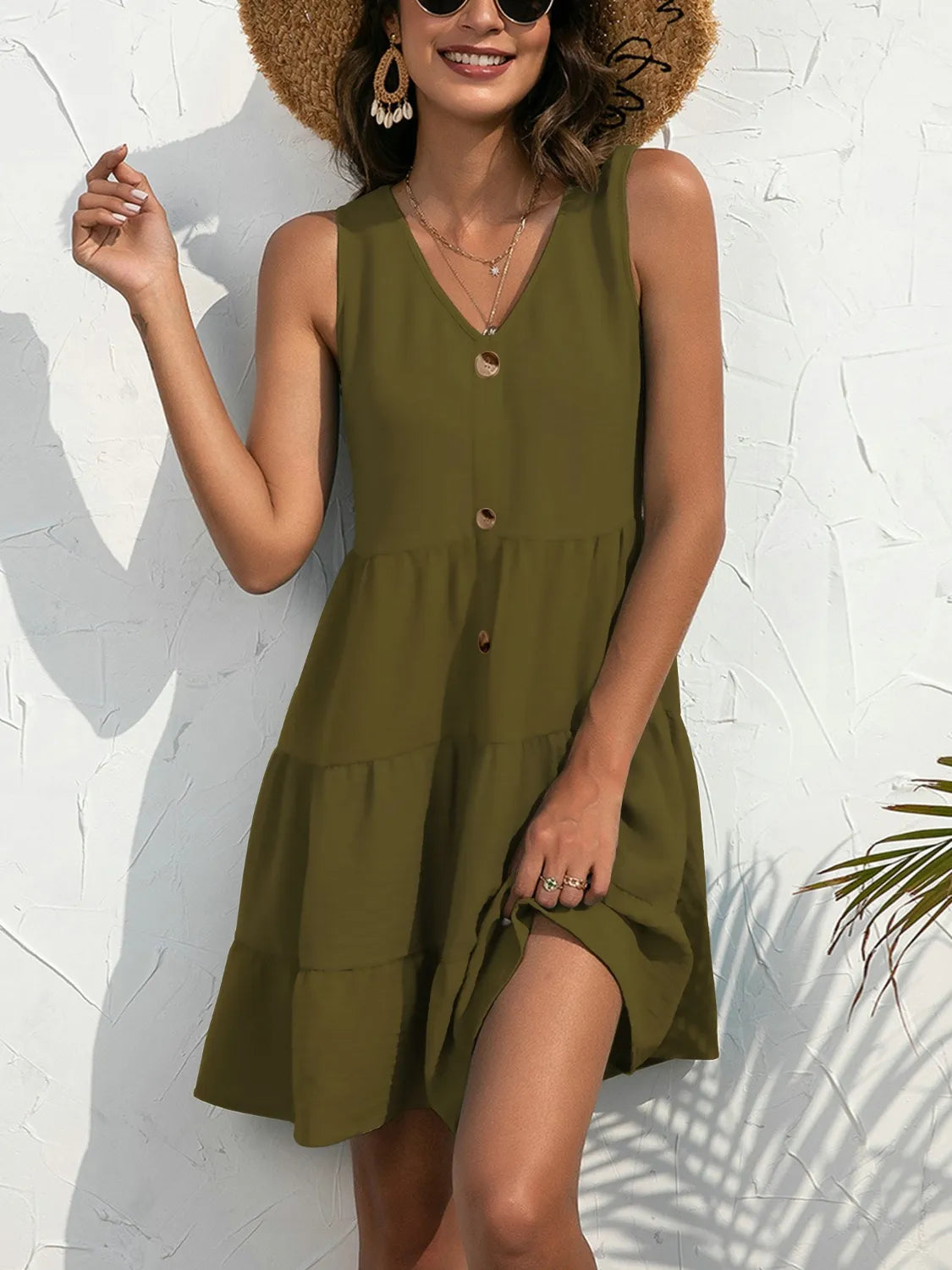 CD | Rochie mini tank fără mâneci cu decolteu în V