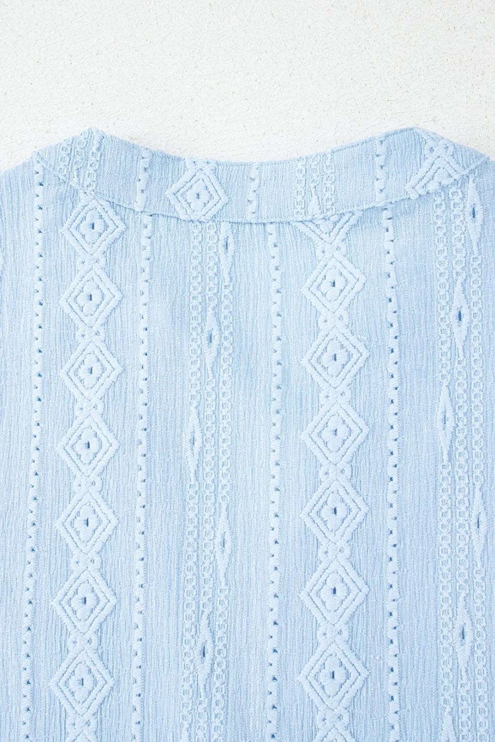 CD | Jacquard textură Mini rochie evazată cu mâneci scurte și decolteu crestat