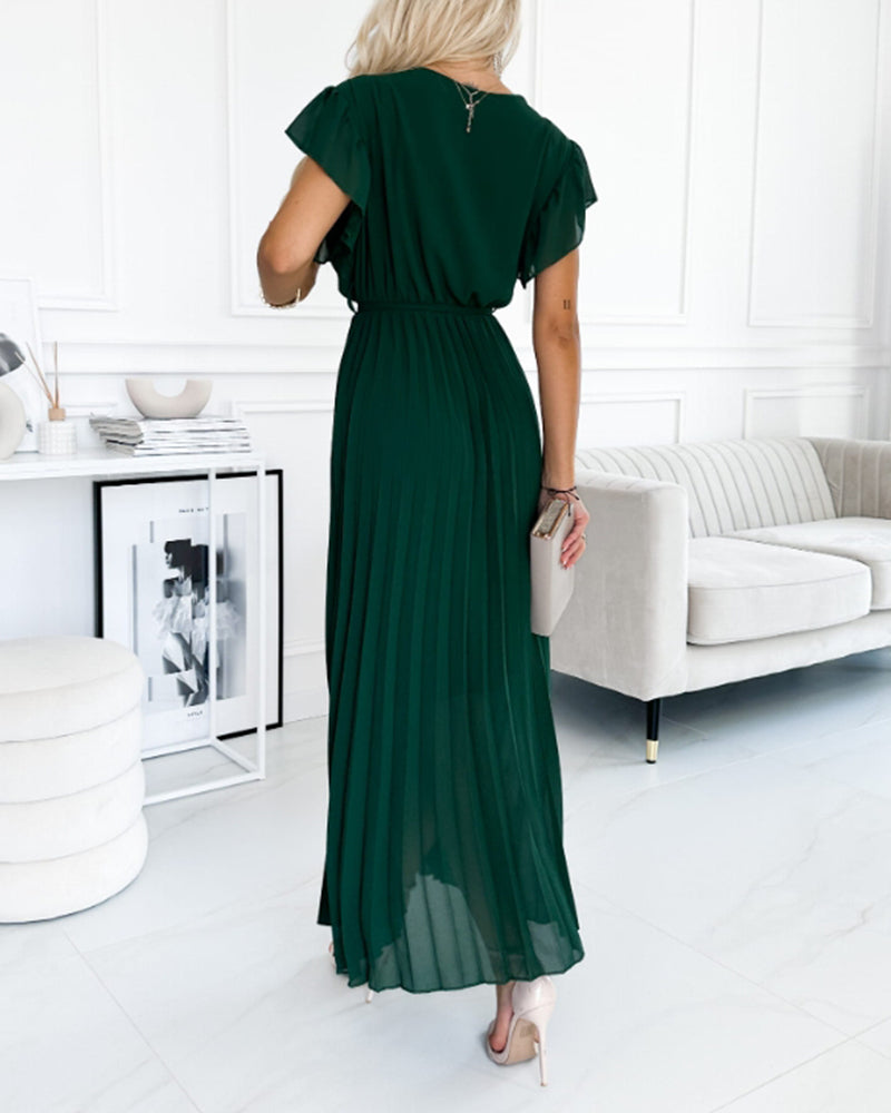 CD | Rochie elegantă roz plisată cu talie