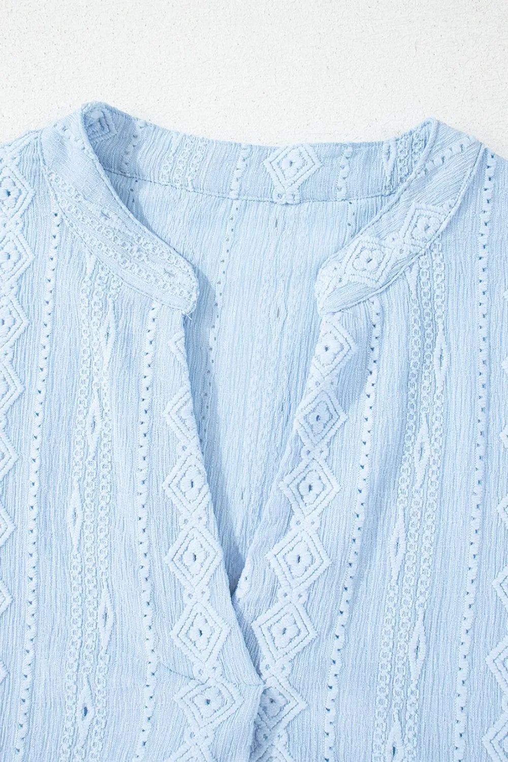 CD | Jacquard textură Mini rochie evazată cu mâneci scurte și decolteu crestat
