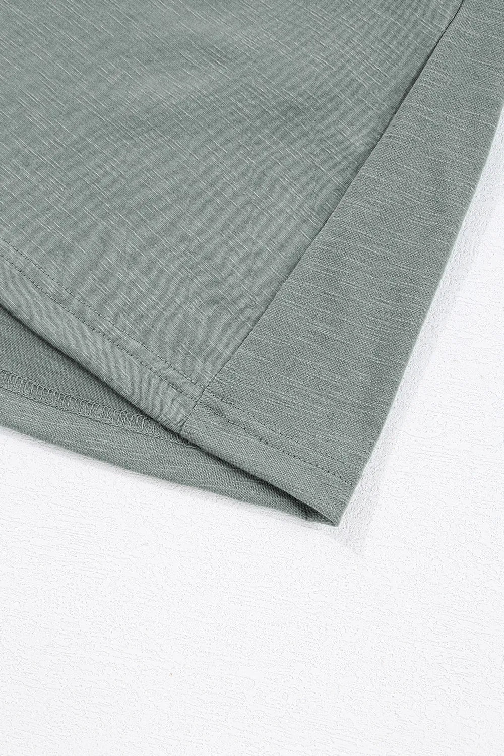 CD | Ruffled Gathered cusătură rotund gât rochie tricou